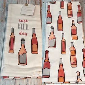 NWT Rosé All Day Kitchen Dish Hand Tea Towel Set